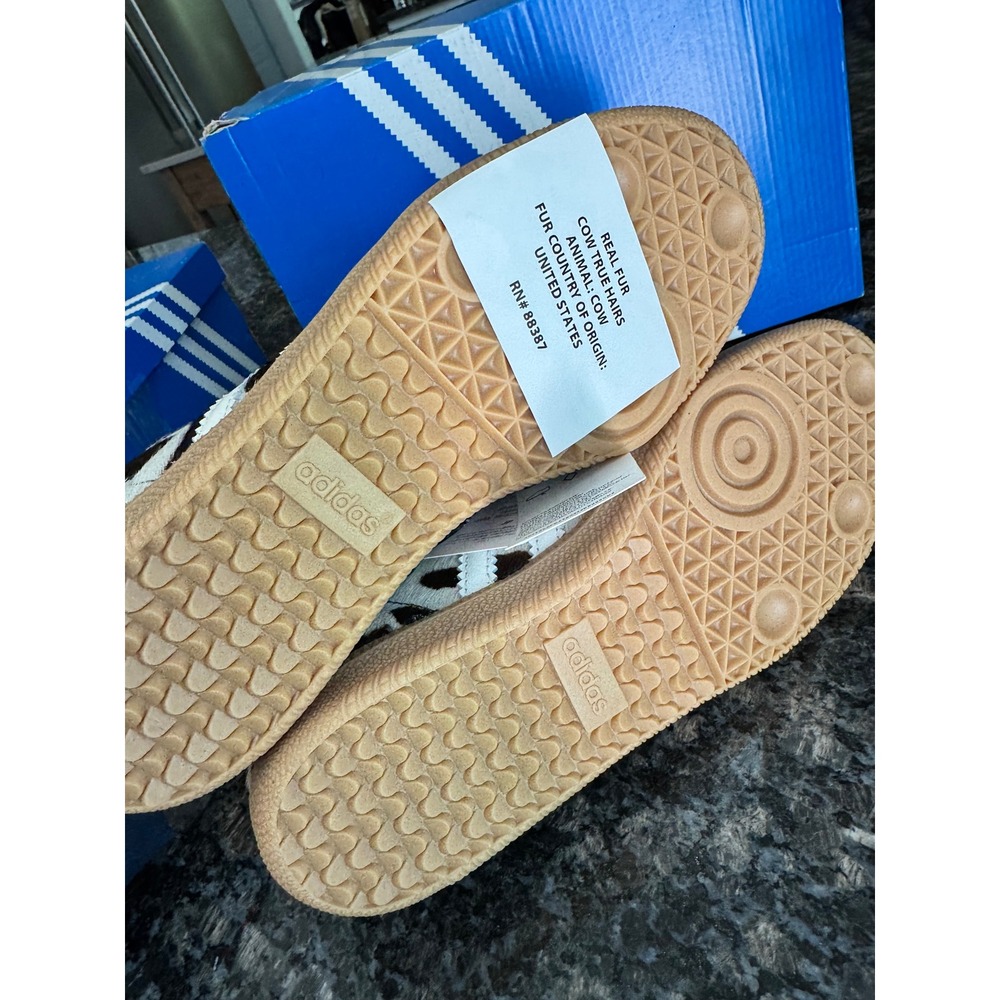 Adidas Samba OG W Cow Print Pony Hair Sneakers JR1256 Brown White Gum 7 Womens - Picture 6 of 6